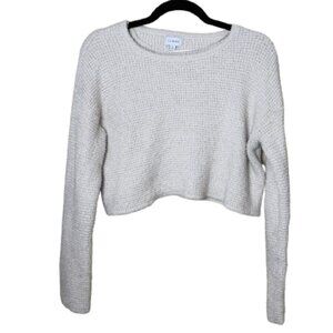 LA HEARTS Nubby Chunky Tan Cream Crew Neck Sweater Cropped Size Small